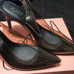 Black Vinyl Clear Heel